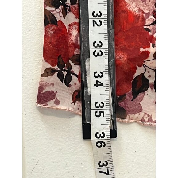 Almost Famous Womens M Pink Red Floral Ruffle V Neck Cottagecore Dress - Picture 10 of 16